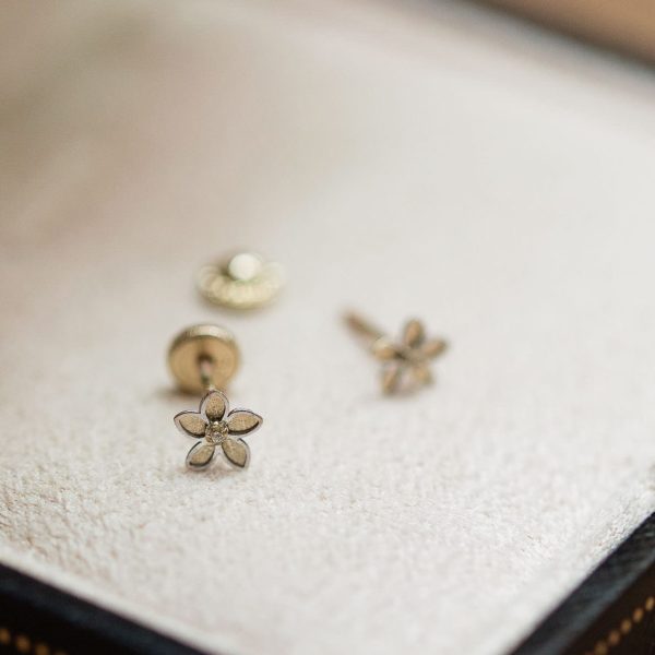 pendientes bebe primera puesta diamante