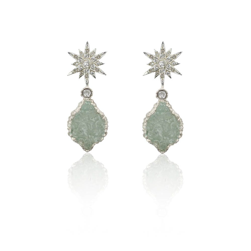 pendientes_joya_plata-oro_estrella_cristal_boda_invitada_regalo_exclusivos_originales Pendientes de Estrella Aqua - Imagen 1