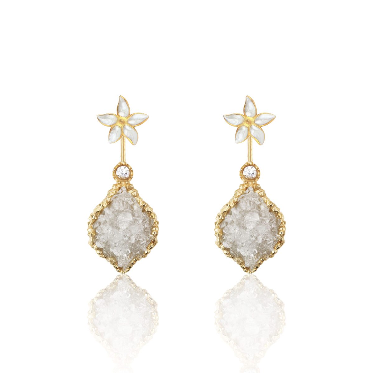 Pendiente_piedra_jazmin_nacarado copia Pendientes Blossom Pizarro - Imagen 1