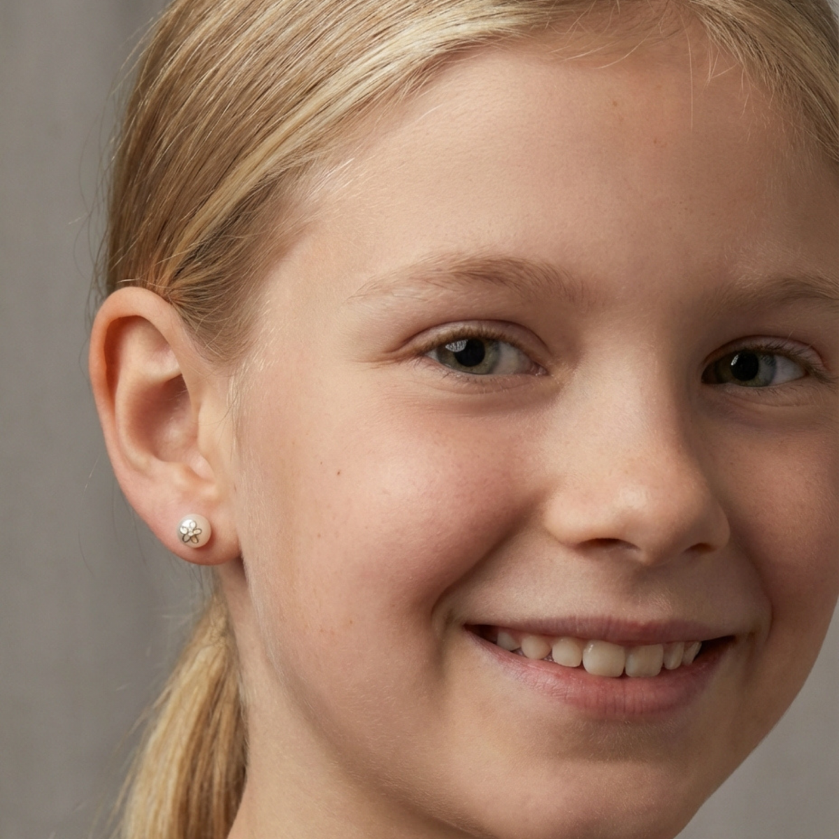 Pendientes Comunión Perla Cultivada con Jazmín